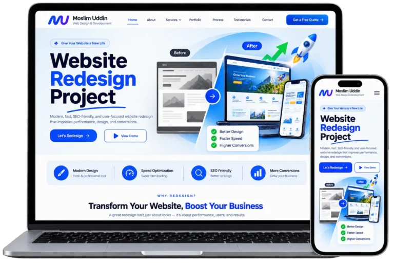 WordPress Website Redesign Portfolio Showcase by Moslim Uddin